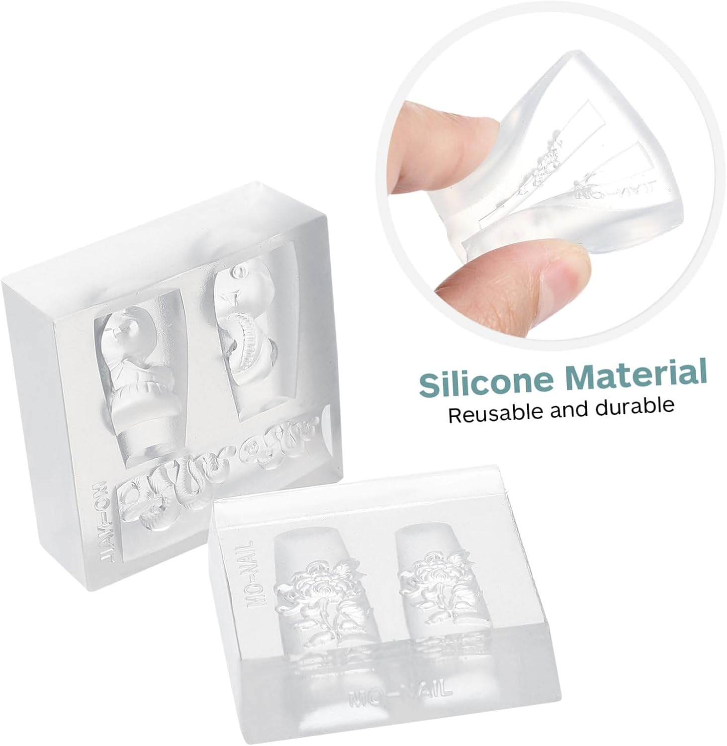 BIUDECO 2 Pcs Silicone Nail Decor Mold for Manicure Embossed Design Template for DIY Nail Decoration Versatile Unique Chinese Style Patterns