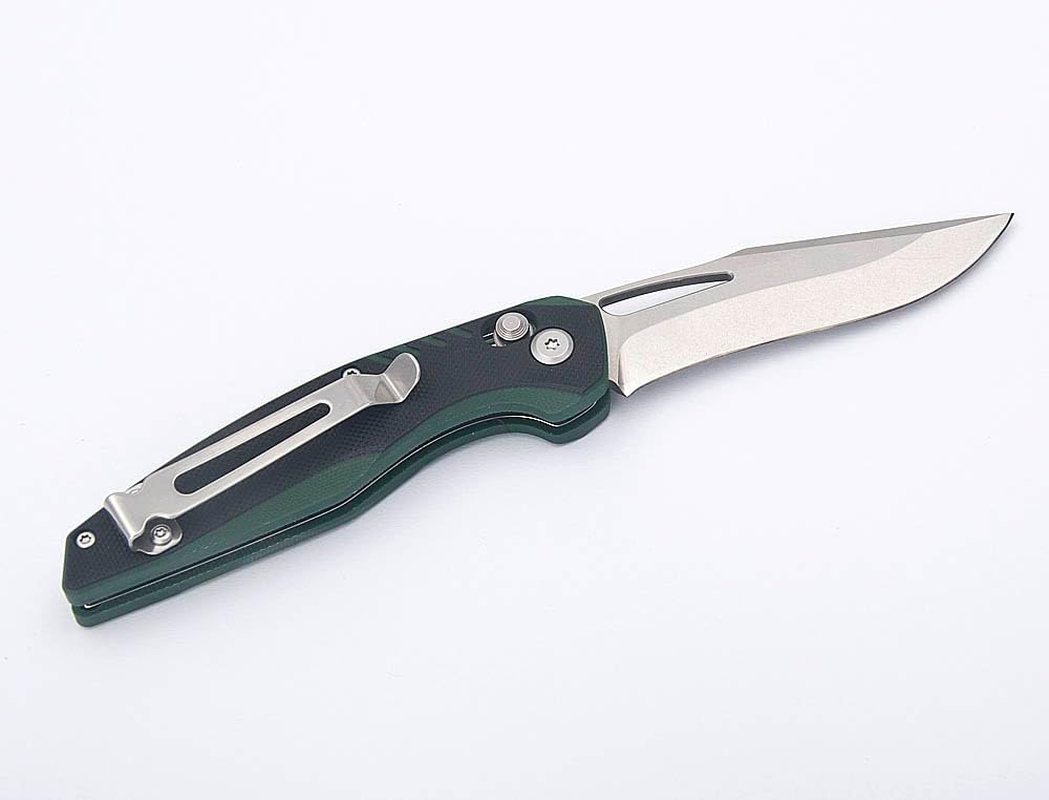 SAMFUNG Pocket Folding Knife, 3.1&rdquo; D2 Steel Blade, G10 Handle, Small EDC Knife with Pocket Clip for Everyday Carry Great Gifts for Men Women (Black + Green) image number 4