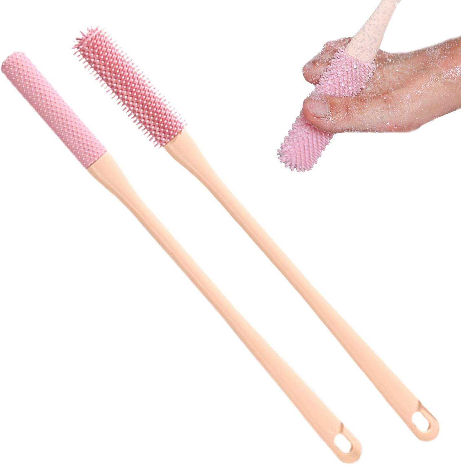 Silicone Foot Brush - Silicone Bristles Toe Brush | Bristles Foot for Shower, Extended Handle, Men and Women image number 4