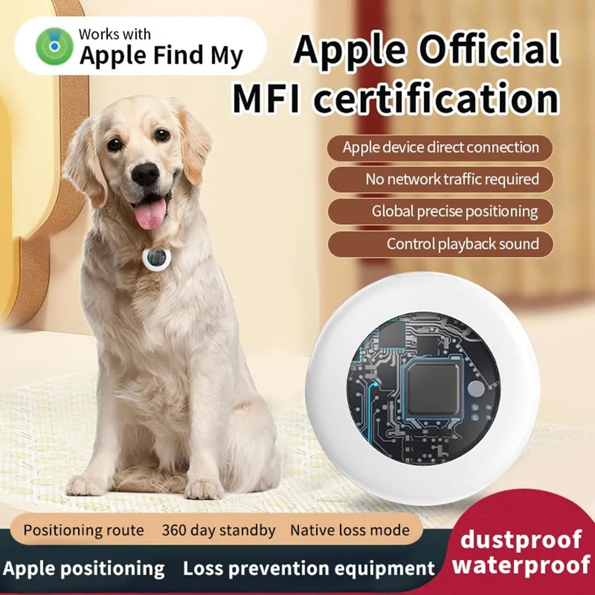 Airtag Dog Collar &ndash; Reflective Waterproof GPS Pet Collar for Dogs & Cats, Adjustable & Durable with Built-In Airtag Holder &ndash; Anti-Lost Tracking Compatible with Apple Airtag (Dog Small) image number 3