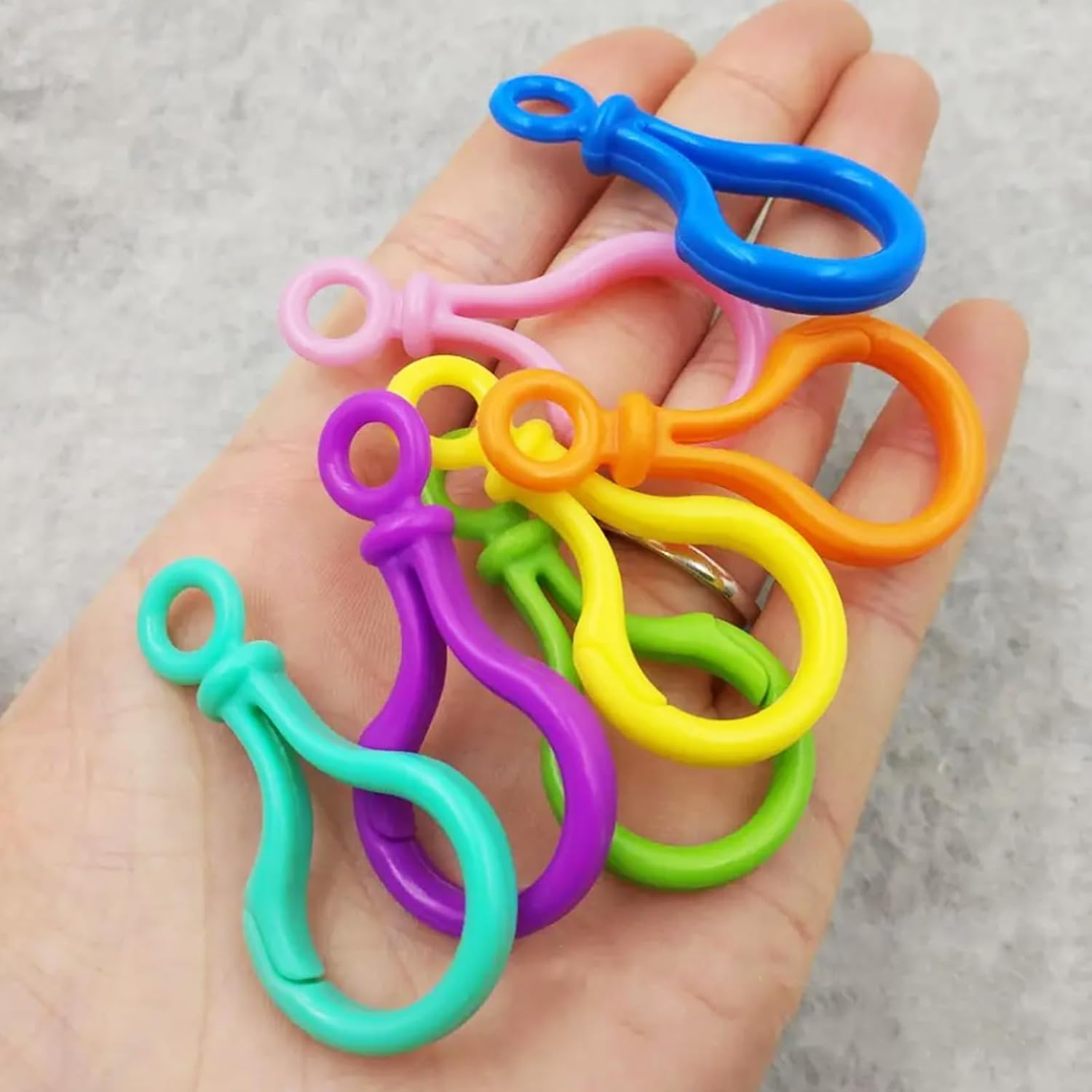 Lobster Clasp, 100 Pcs Multicolor Plastic Lobster Clasp Keychain Clips Lobster Claw for Keychain, DIY Handmade, Art Craft, Project image number 1