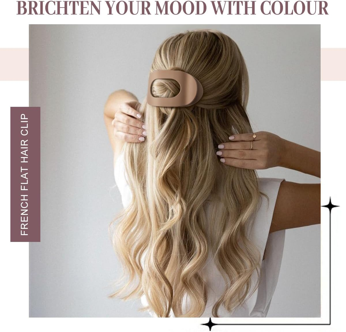 Pack of 6 Women'S Hair Clips, Flat Hair Clips, French Clip, Non-Slip Side Hair Clips for Thick and Thin Hair, Strong Hold for Everyday Life, Sports, Driving as Hair Accessories (Matte Plain) image number 1