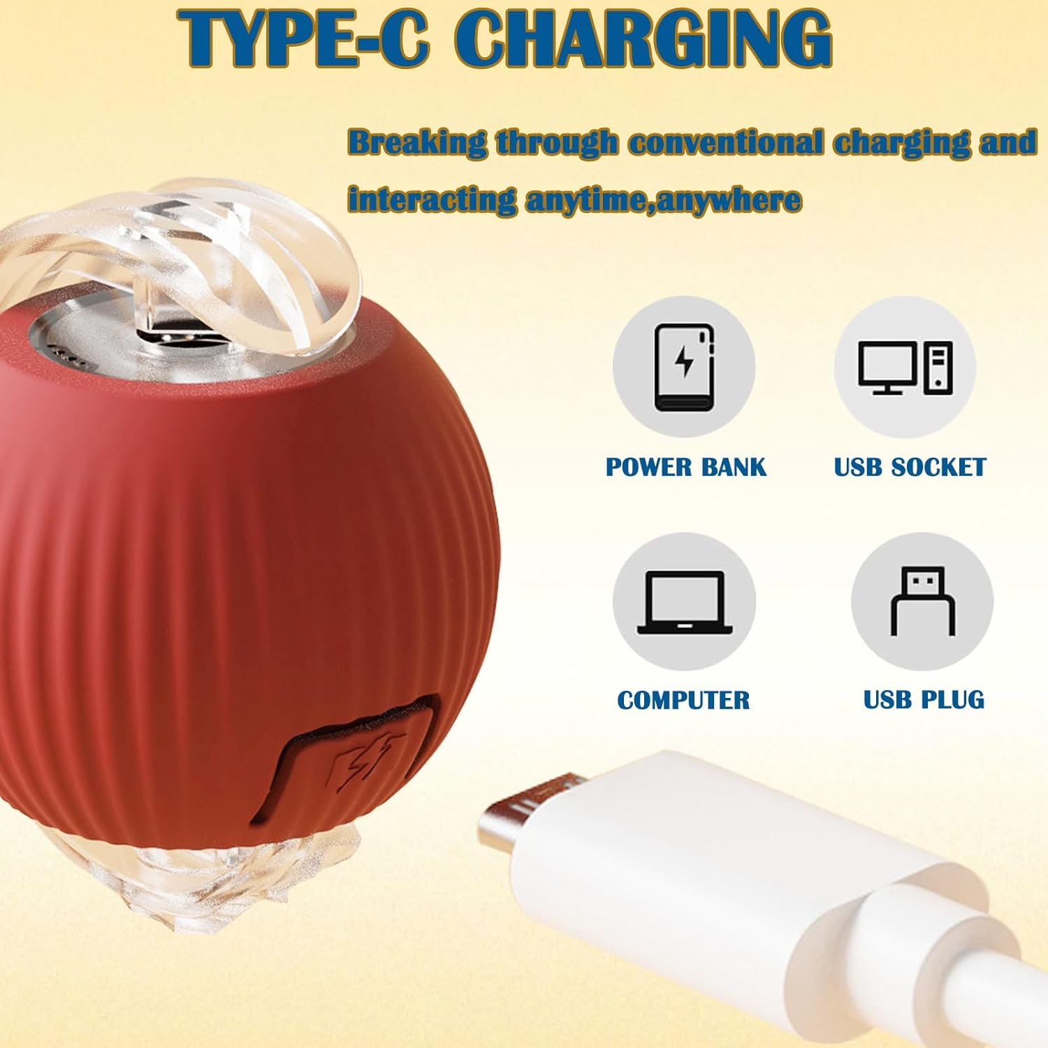 Interactive Pet Ball Toy,Automatic Rolling for Indoor Cat Ball,Rechargeable Silicone Premium Self Rotating Ball for Cats Dogs,Green - Red image number 6