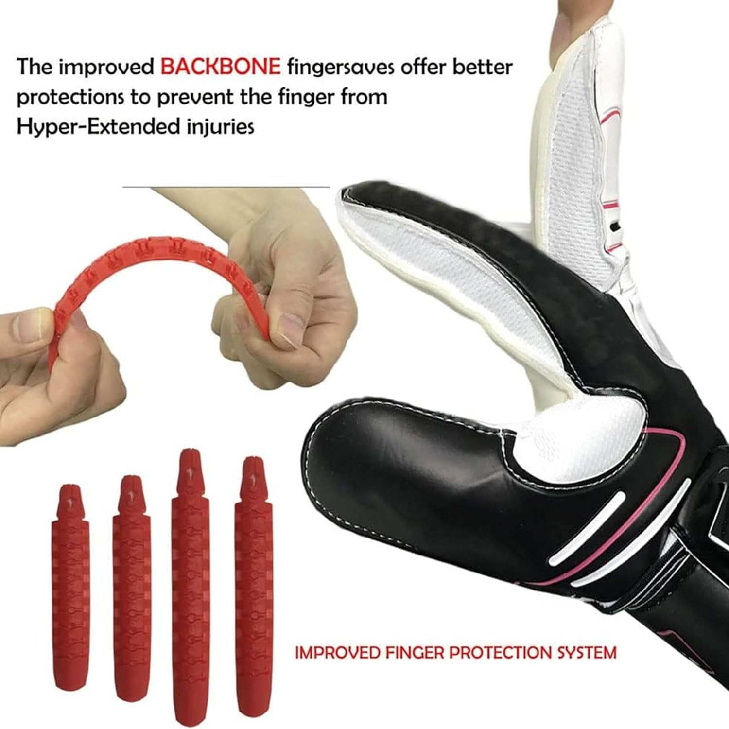 Annuoyi Goalie Gloves, Football Goalkeeper Gloves,Kids & Youth Football Goal Keeper Gloves Strong Grip for the Toughest Saves with Finger Spines to Give Splendid Protection to Prevent Injuries image number 2