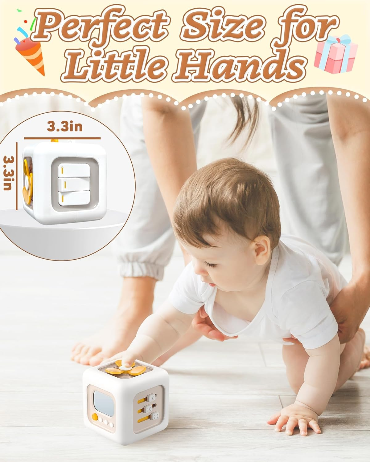 6 in 1 Busy Cube Montessori Toys for 1 Year Old Boy, Baby Sensory Toys for Ages 1-3, Toddler Learning Activities Travel Toy Birthday 1 2 3 Year Old Boy Girl image number 1