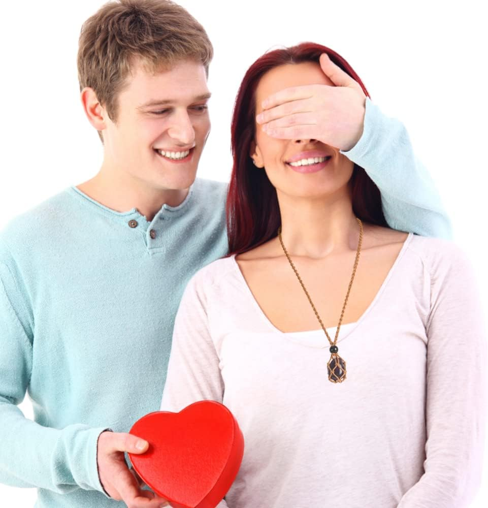 FANASY 12 PCS Crystal Cage Necklace Holder Necklace Cord Empty Stone Holder Pendant Stone Holder Replacement with Adjustable Length