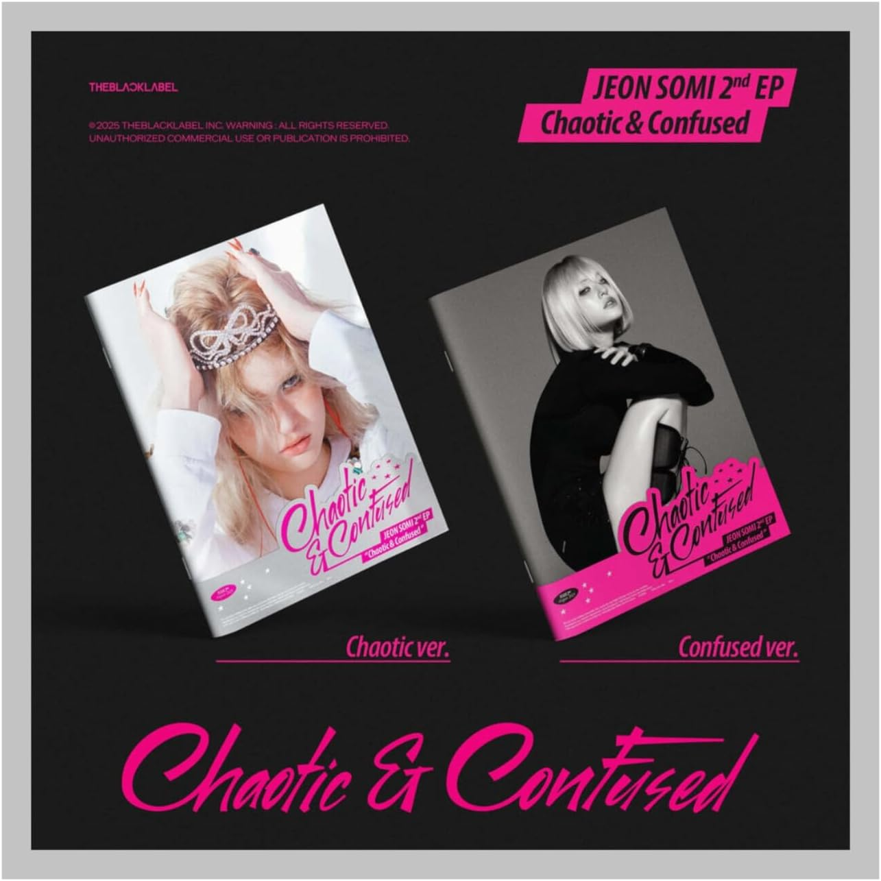 Jeon Somi Chaotic & Confused 2Nd EP Album Chaotic Version Cd+Photobook+Lenticular Card+Photocard+Sticker+Folded Poster on Pack+Message+Postcard+Tracking Sealed image number 1