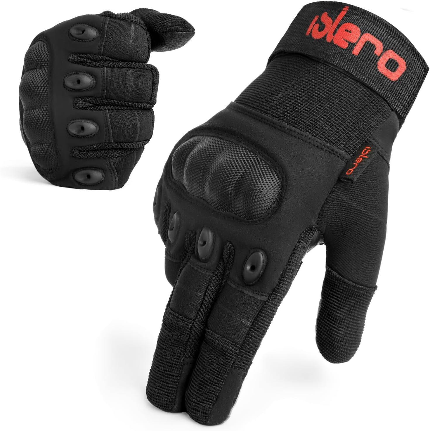 Islero Heavy Duty All Weather Motorbike Motorcycle ATV Paintball Outdoors Sports Full Finger Gloves Carbon Fiber Knuckle Hiking Climbing Racing Riding Cycling Gloves image number 4