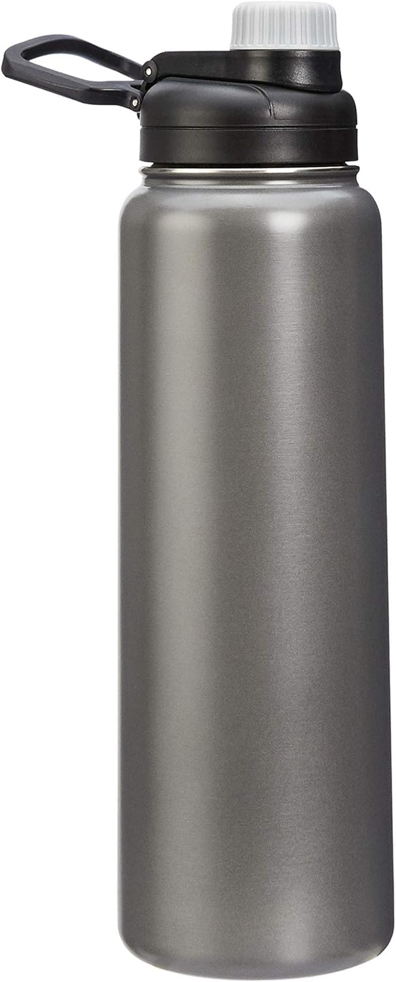Amazon Basics Stainless Steel Insulated Water Bottle with Spout Lid, 890Ml, Gray image number 4