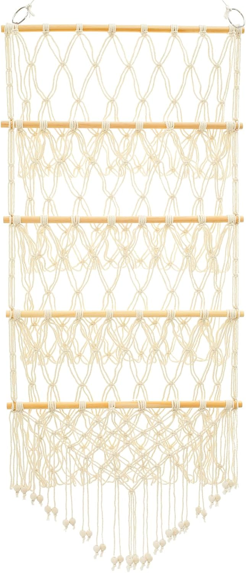 4-Layer Corner Stuffy Organizer for Kids - Nursery Hanging Storage for Toys, Large Stuffed Animals, Space-Saving, Large-Capacity Plush Toy Holder (Beige)