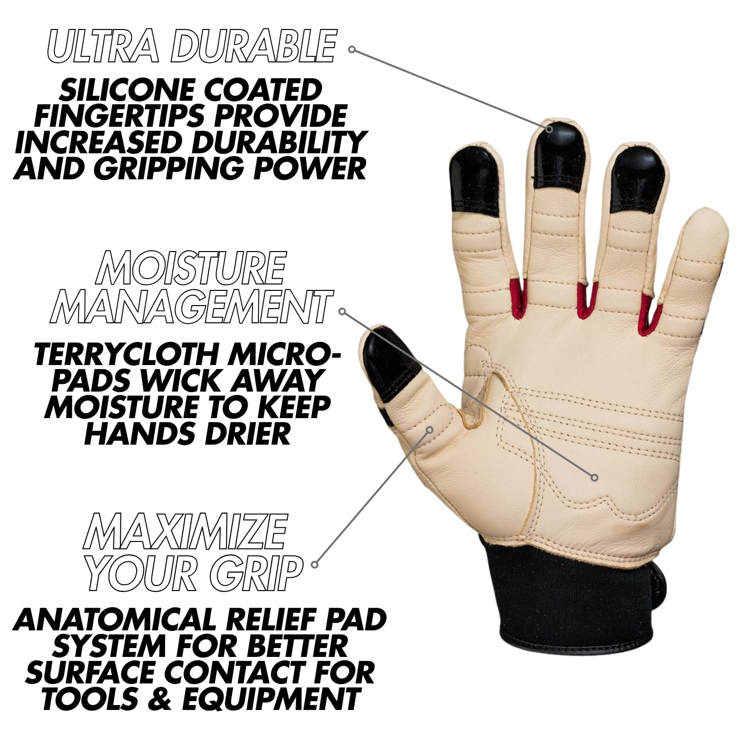 Bionic Women'S Reliefgrip Gardening Premium Leather Gloves (Small) image number 1