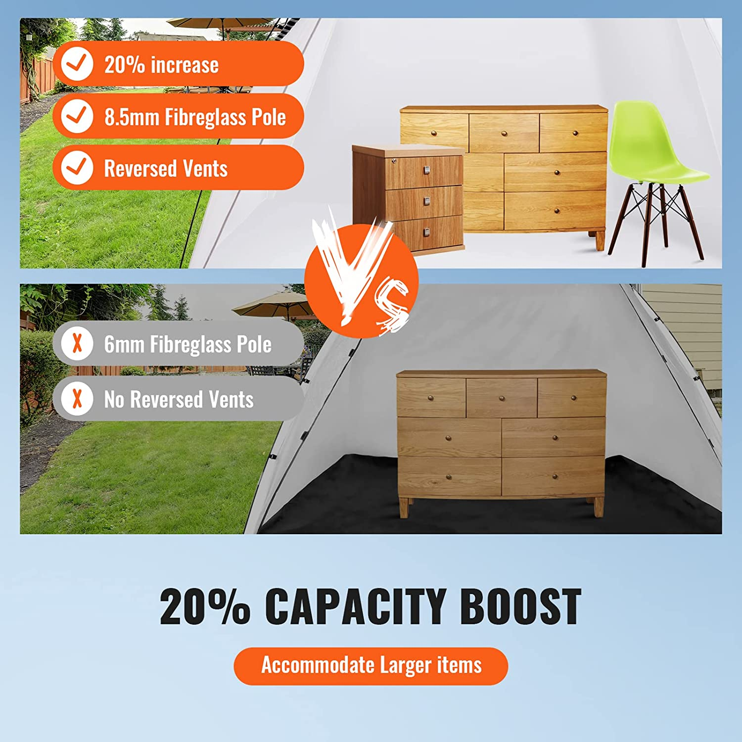 VEVOR Portable Paint Booth,10X7X6Ft Larger Spray Paint Tent with Built-In Floor & Mesh Screen & Windproof Hooks, Painting Tent Station for Furniture DIY Hobby Tool, Spray Paint Shelter,Extra Large image number 6