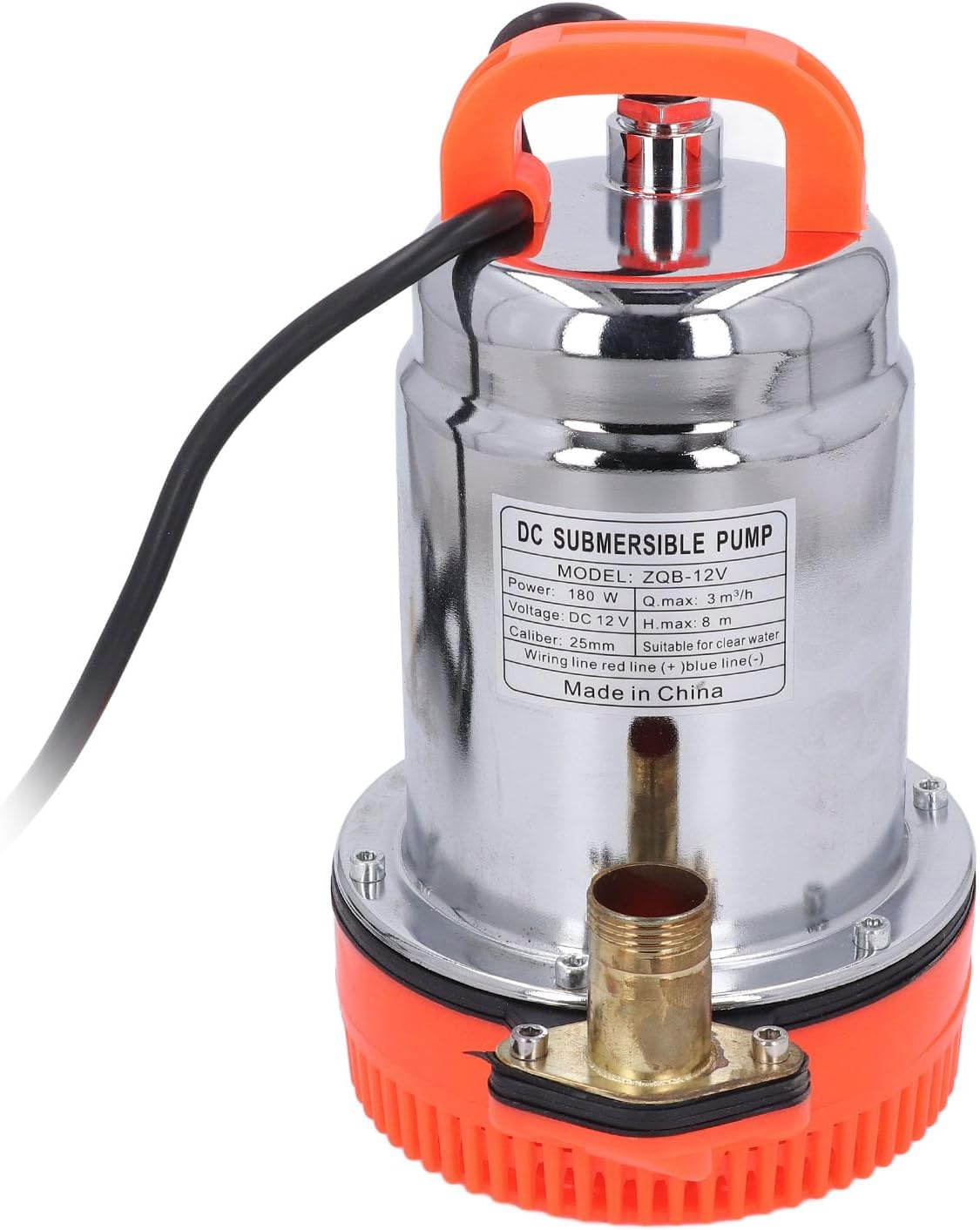 DC12V Submersible Pump, 180W Solar Powered Well Pump, 8M 1In Outlet, with Floating Ring Structure for Horticulture, Pond, and Swimming Pool image number 3