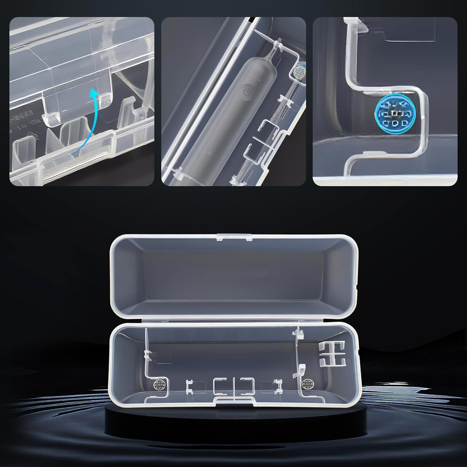 XBERSTAR Toothbrush Travel Case for Laifen Portable Clear Electric Toothbrush Organizer Travel Storage Container Box Accessory image number 3