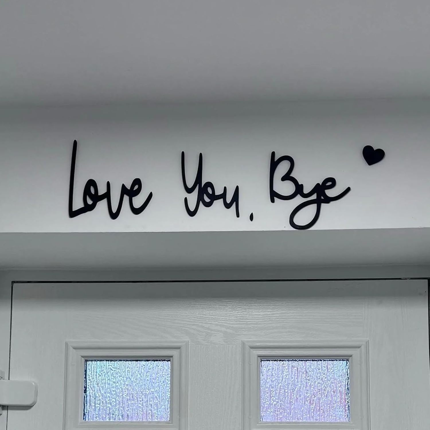 Rukjmqi Love You Bye Sign, Love You Bye Door Sign Wooden, Love You Bye Door Topper, Bye Love You Wooden Script Sign, Wooden Love Sign for Home, Love Signs for Home Decoration Black image number 5