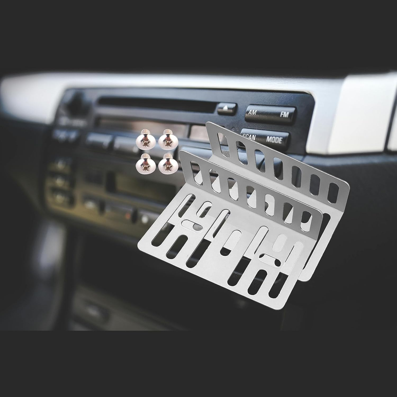 Double DIN Installation Kit, Universal Car Stereo Radio Metal Mounting Bracket, Car Audio & Video Dash Mounting Kit W/Screws, 3.15X1.88X0.94 Inches image number 6