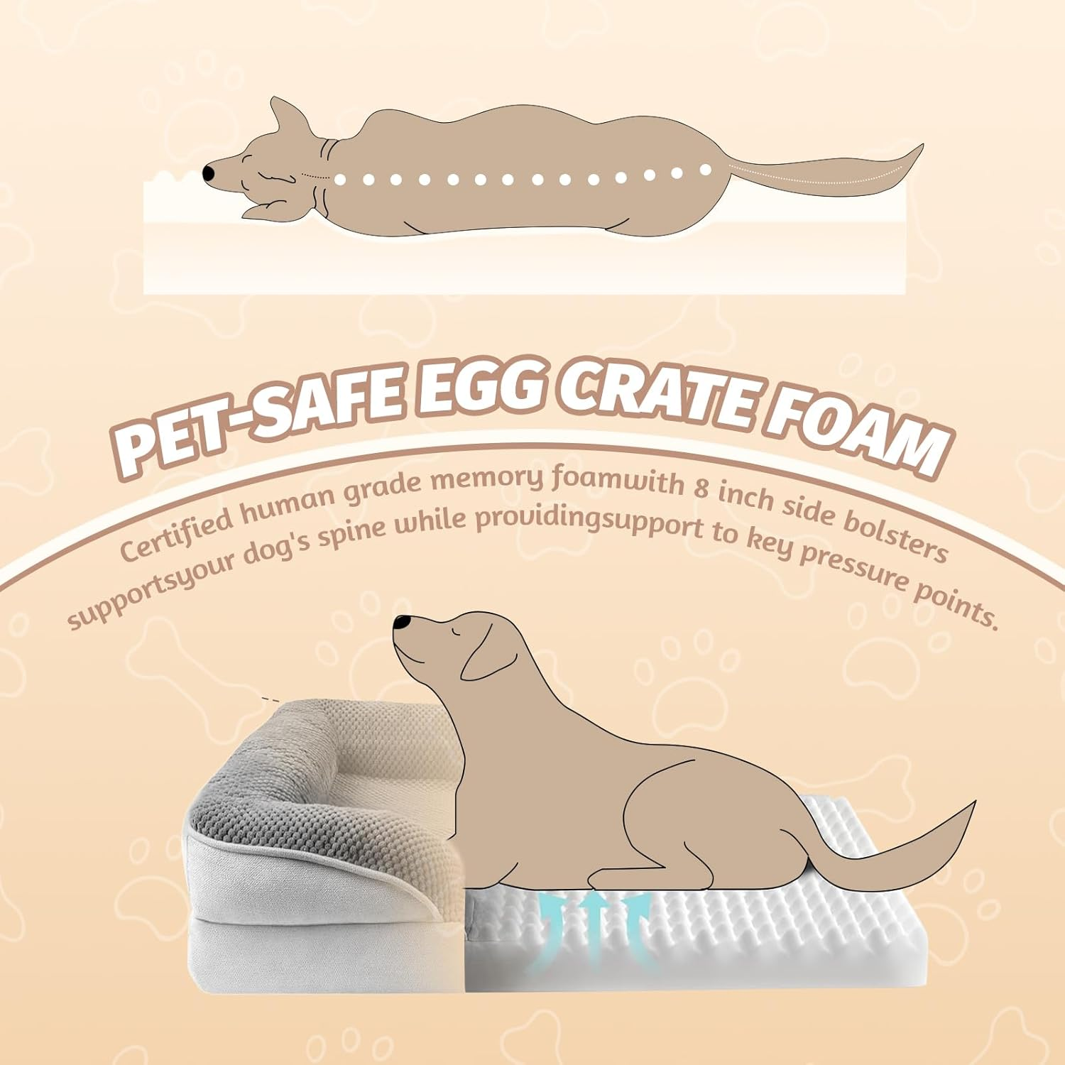 STORM HERO Orthopedic Dog Bed - Dog Sofa Beds for Small/Medium Dogs, Memory Foam Anxiety Pet Bed with Warm Mattress Cushion, Washable Dog Bedding Firm Support, Cozy Pet Crate Bed (77 X 59Cm) image number 1