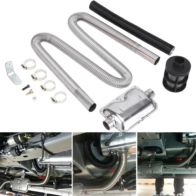 AIMALL Air Diesel Heater Exhaust Pipe Hose Kit with 24Mm Silencer Muffler, 120Cm Exhaust Pipe, Filter, Clamps, Screws, Bracket for Eberspacher Heaters image number 5