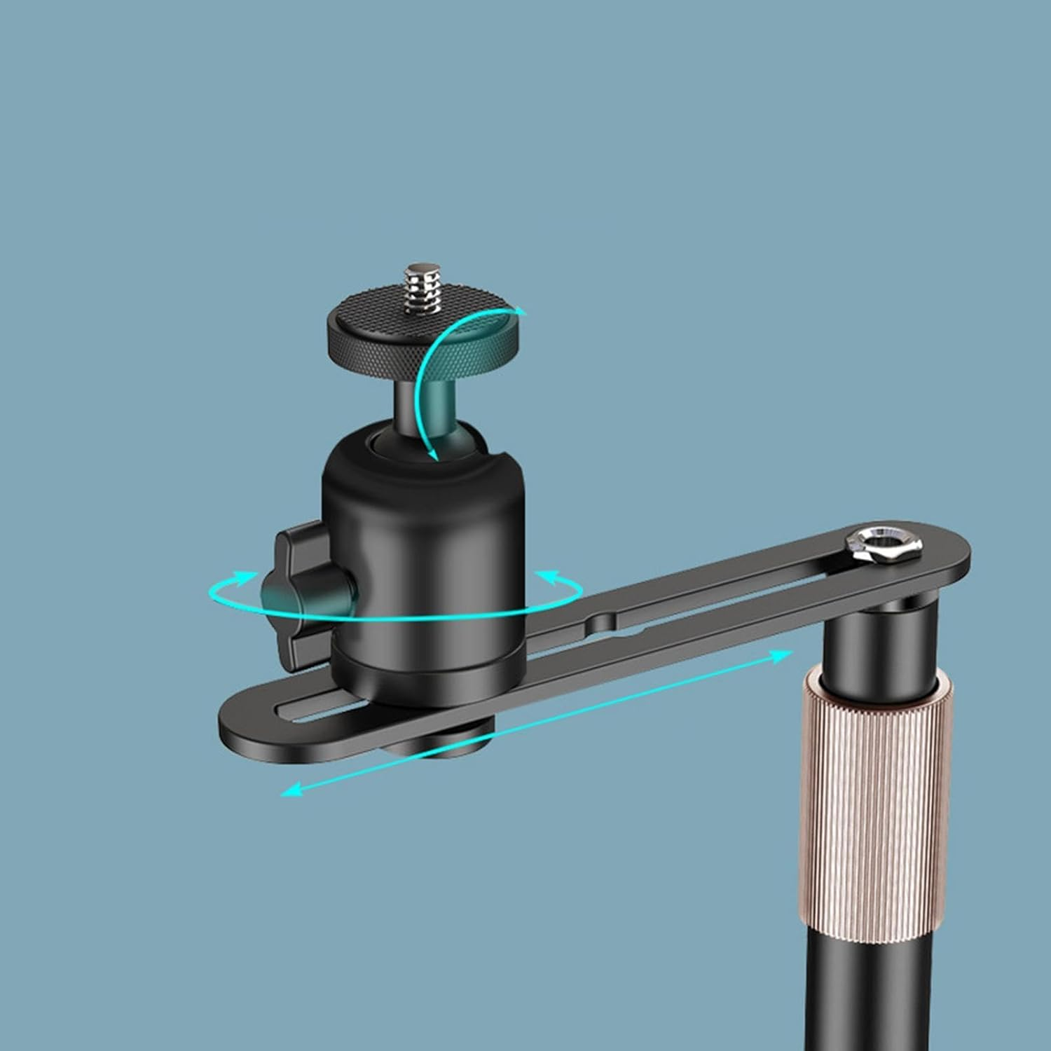 ZGUZMCMK Projector Stand Bed Sofa Projector Stand Easy Installation Black Projector Bracket Holder Adjustable Height for Stage Home, Small Tripod Head - Large Tripod Head image number 3