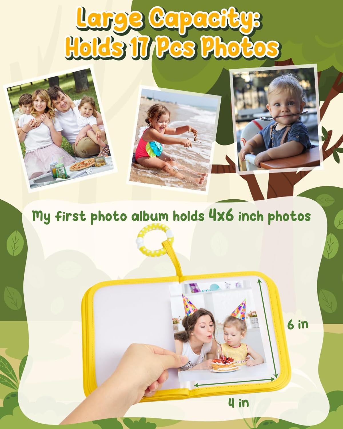 Lilian&Gema Baby'S My First Photo Album &ndash; Soft Photo Album for Baby with Adorable Design, Holds 4X6 Pictures, Perfect Baby Photo Albums for Newborn, Toddler & Kids image number 1