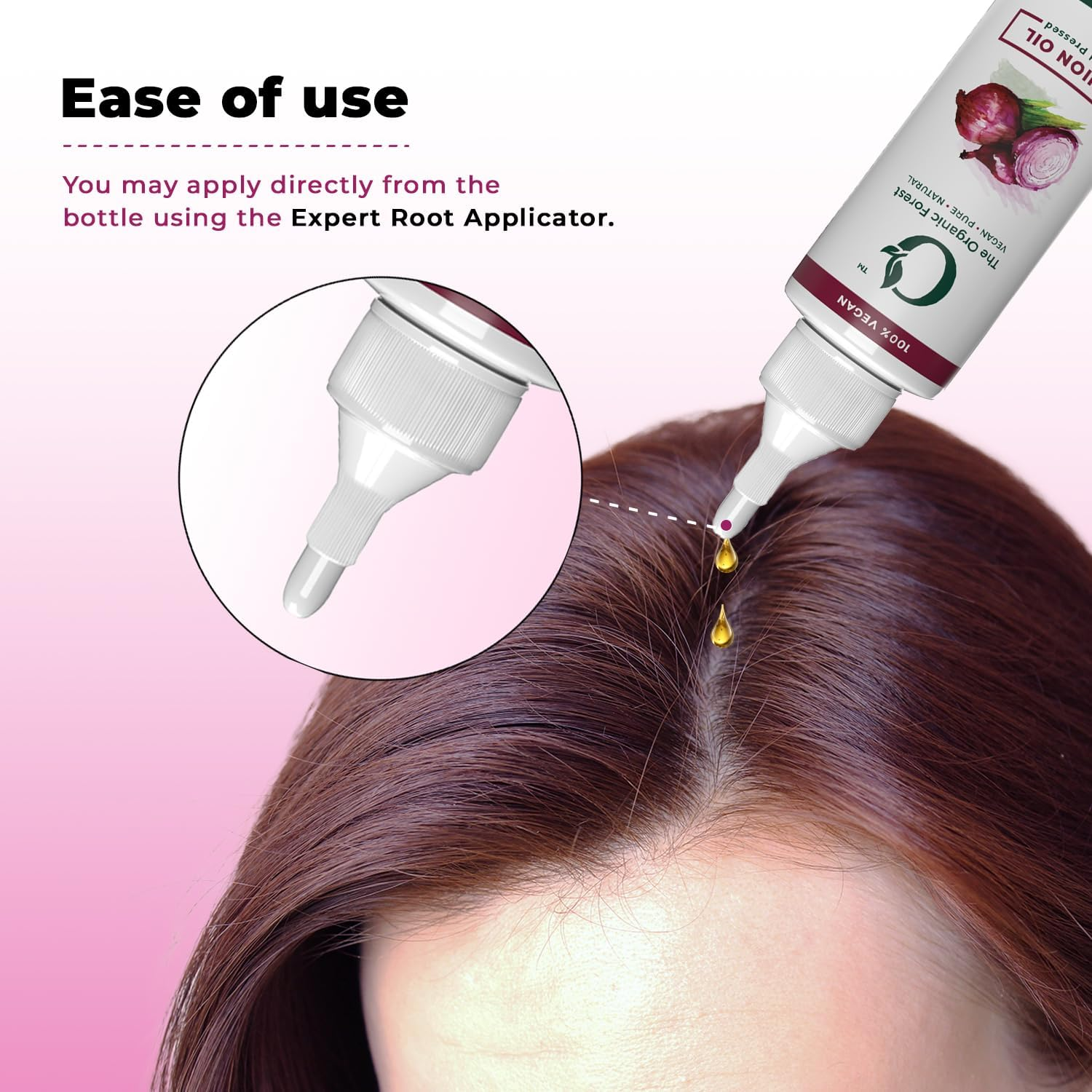 Organic Forest 100% Chemical Free Red Onion Hair Oil for Hair Loss | Black Seed Oil or Kalonji Hair Oil for Hair Fall Control | Plant Based Ingredients Helps in Better Absorption | 100% Vegan | 100 ML image number 3