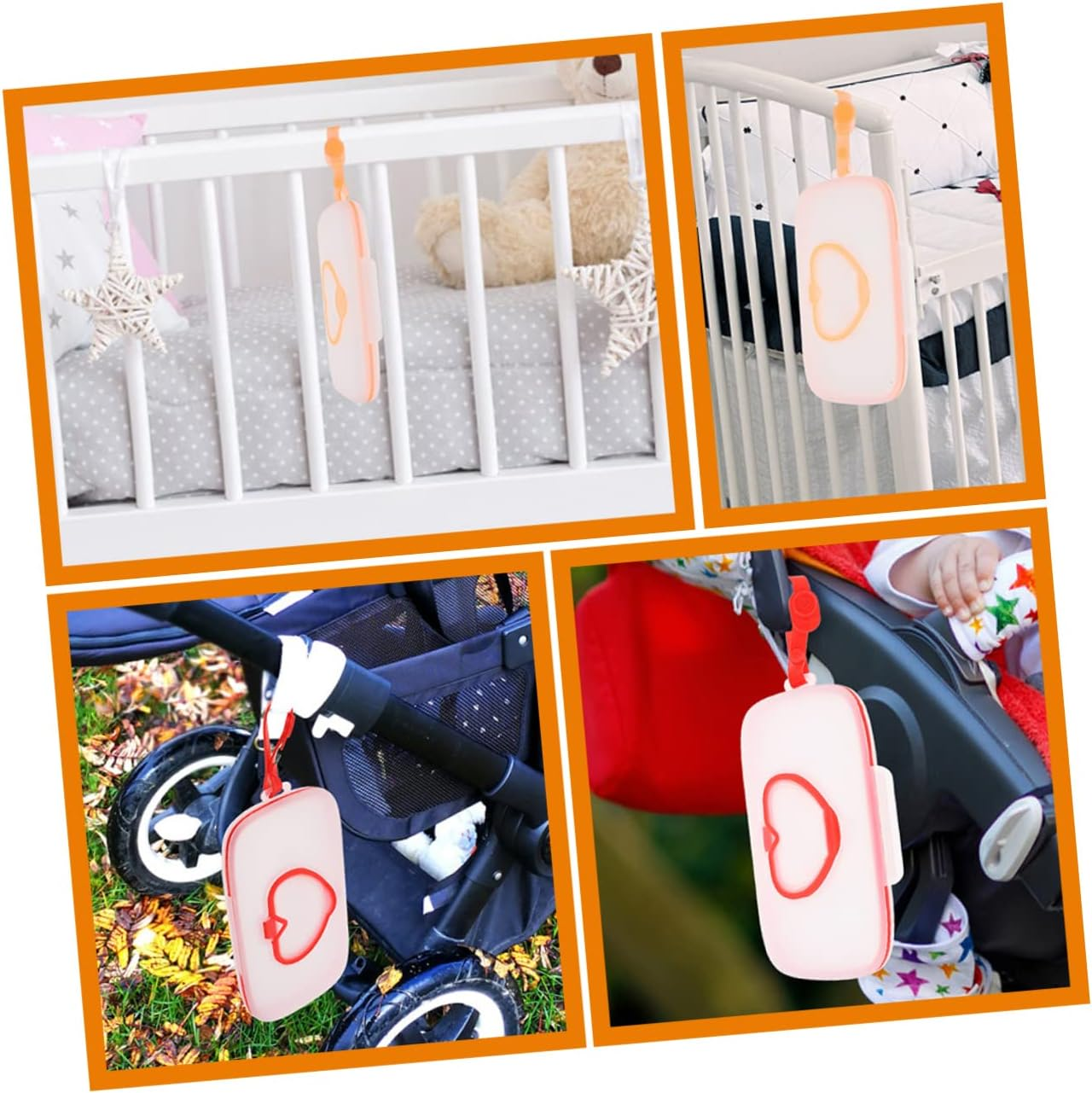 VICASKY 2Pcs Stroller Hanging Wipes Case Wipes Dispenser Box Refillable Travel Holder Safe Material image number 1
