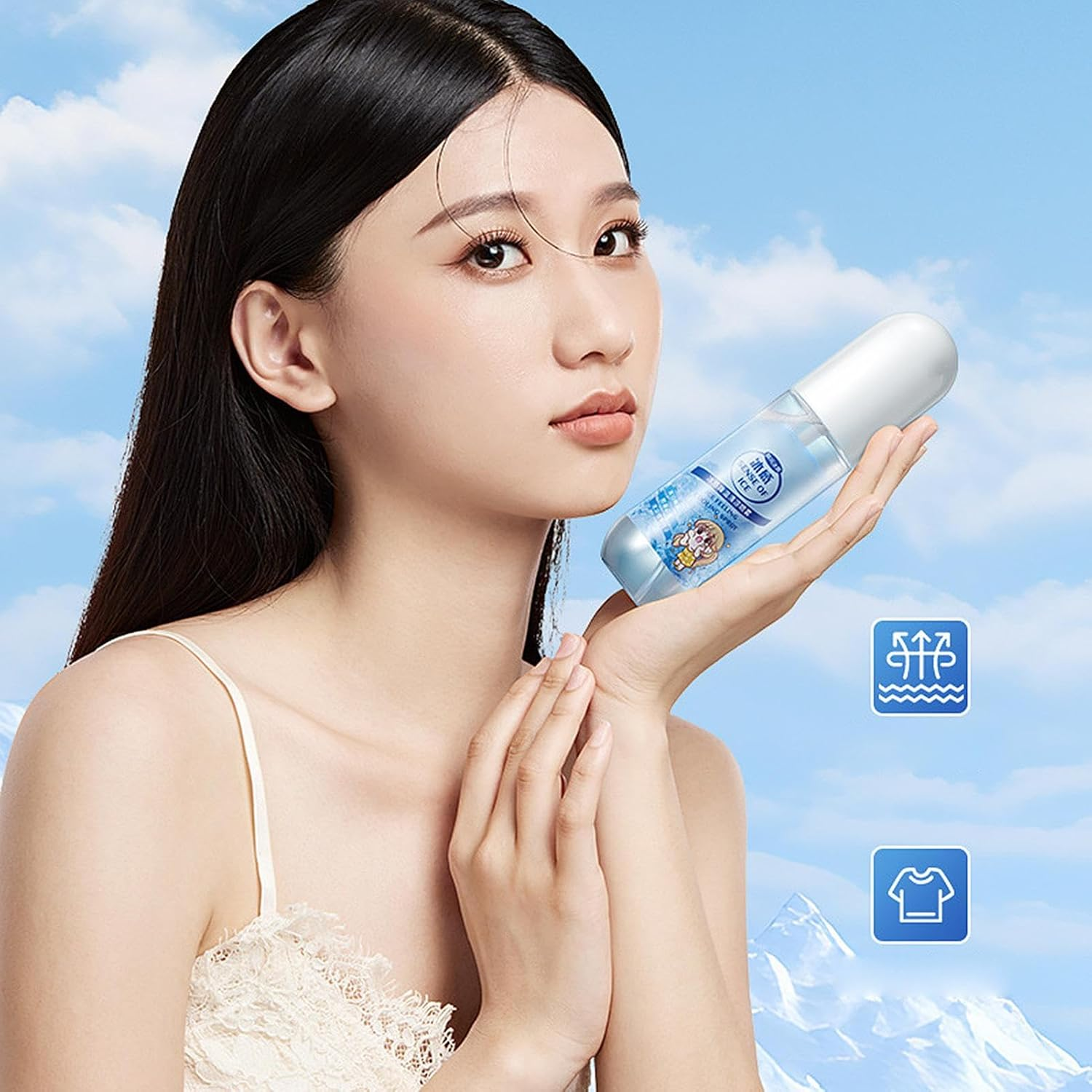Cool down Spray - 100Ml Cooling Mist Spray with Formula | Liquid Body Refrigerant Clothing Freshener | Outdoor Cooling Agent | Ice Effect for Summer Heat image number 2