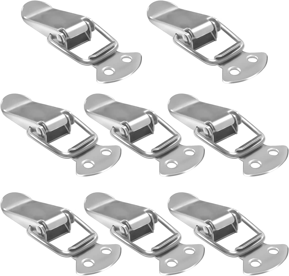 Tool Box Buckle, 8 PCS Stainless Steel Spring Toggle Locks for Cabinet, Boxes, Suitcase (90Mm Overall Length) image number 1