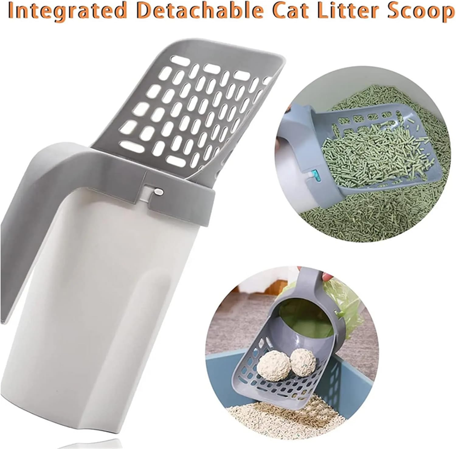 Easy to Carry Cat Sand Shovel, Portable Cat Litter Scoop with Storage Box for Pet Cleaning image number 5
