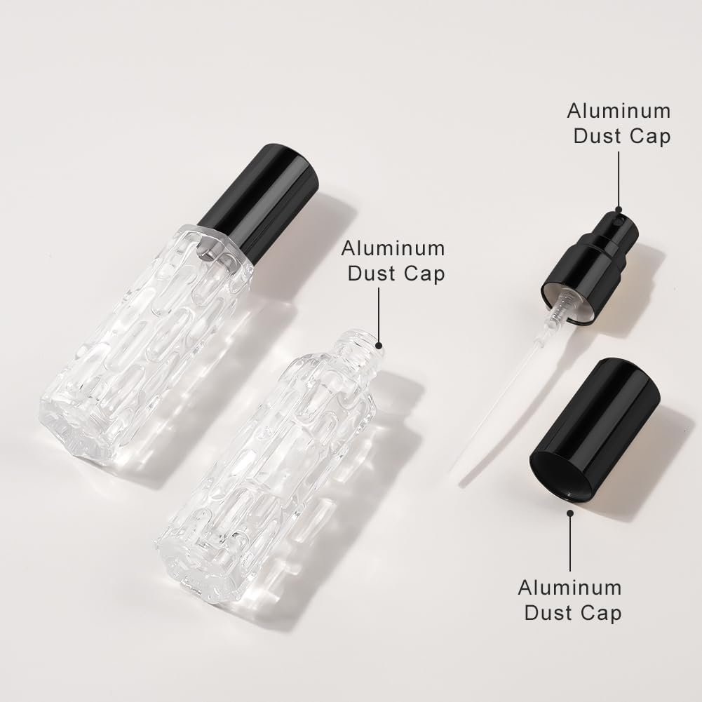 LOPHE Refillable Perfume Atomiser, 4 X 10 Ml, Travel Perfume Atomiser, Mini Perfume for Travel, Bottler, Perfume Bottle, Empty Gifts for Men and Women, Black image number 1