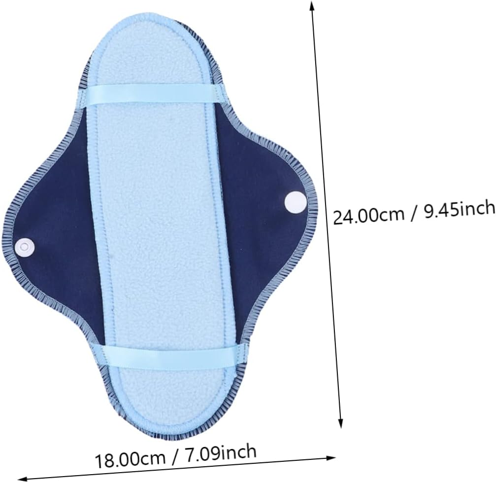 Healeved 1 Set 8Pcs Polar Fleece Sanitary Napkin Leakproof Panties Reusable Period Pad Postpartum Maternity Pads Menstrual Pad Waterproof Panty Pads Organic Pads Blue Pul Cloth