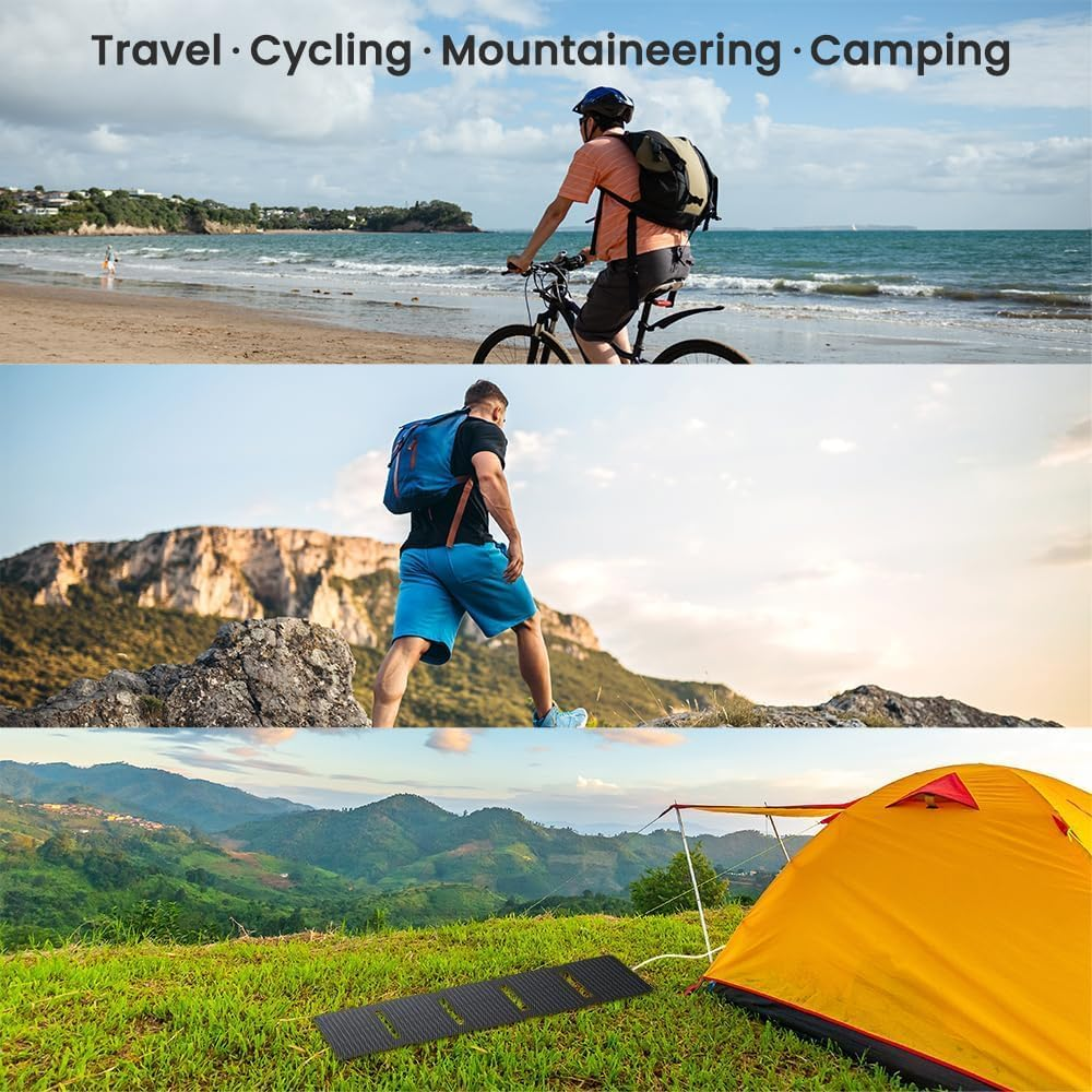 Flexsolar 40W Portable Solar Panel for Camping, Foldable Solar Charger with USB-A/USB-C 18W /DC 40W Output (19V/2.1A) for Portable Power Station, Cell-Phone, Pad, Laptop, Camera Outdoor RV off Grid image number 2