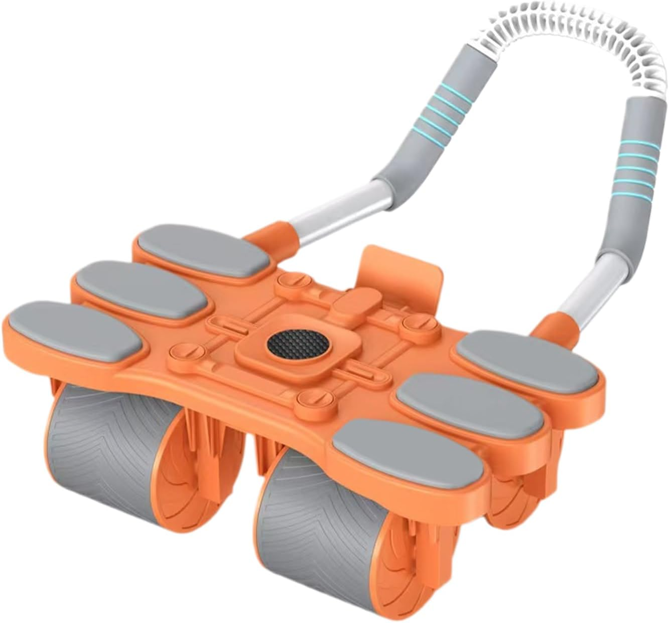 Abdominal Exercise Roller | 4-Wheel Muscle Workout Auto Rebound Ab Roller,Core Muscle Building Equipment with Elbow Support for Home Gym Dorm Travel Apartment