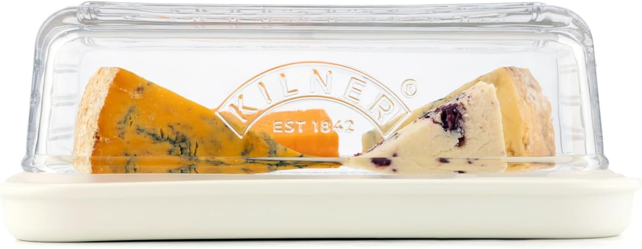 Kilner Cheese Jar with Lid and Ceramic Base, Glass Dome with Removable Silicone Seal for Odour-Proof Storage of Cheese, Cold Cut Box Glass, 8.5Cm X 23.4Cm X 15.3Cm image number 3