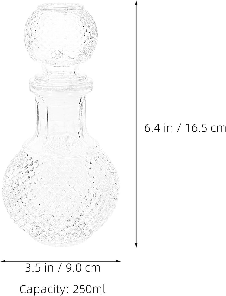 SEWACC 2Pcs 250Ml Thickened Glass Wine Bottles Creative Liquor Decanter Set for Cocktail Packaging and Whiskey Dispenser Suitable for Home and Bar Use image number 1