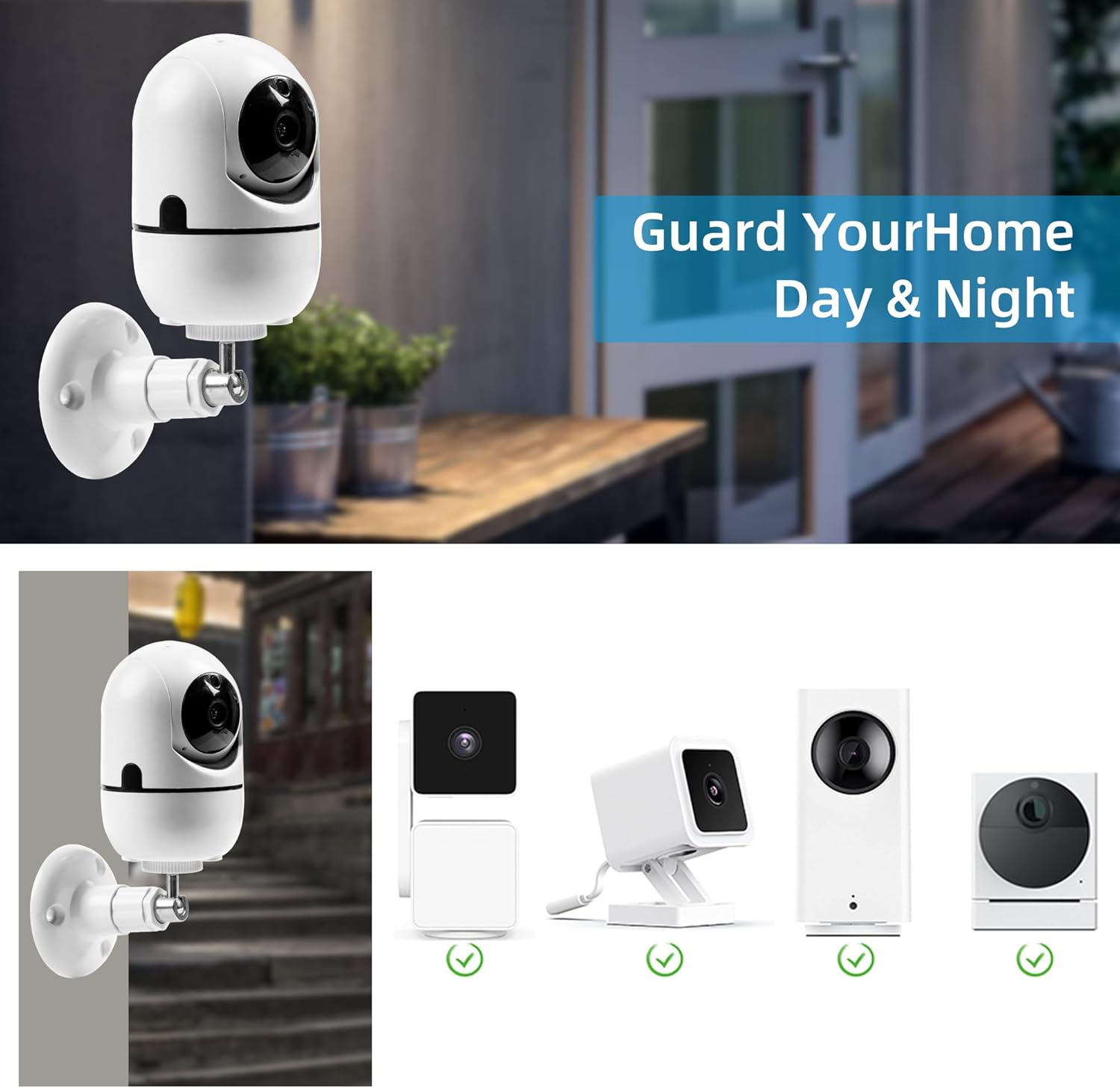 4 Pack Security Wall Mounting, Mount Bracket Compatible with Arlo Pro, Arlo Pro 2, Arlo Ultra, Arlo Pro 3, Arlo Go, 360 Degree Adjustable Bracket for 1/4 Screw Camera with Same Interface (4 Pack)