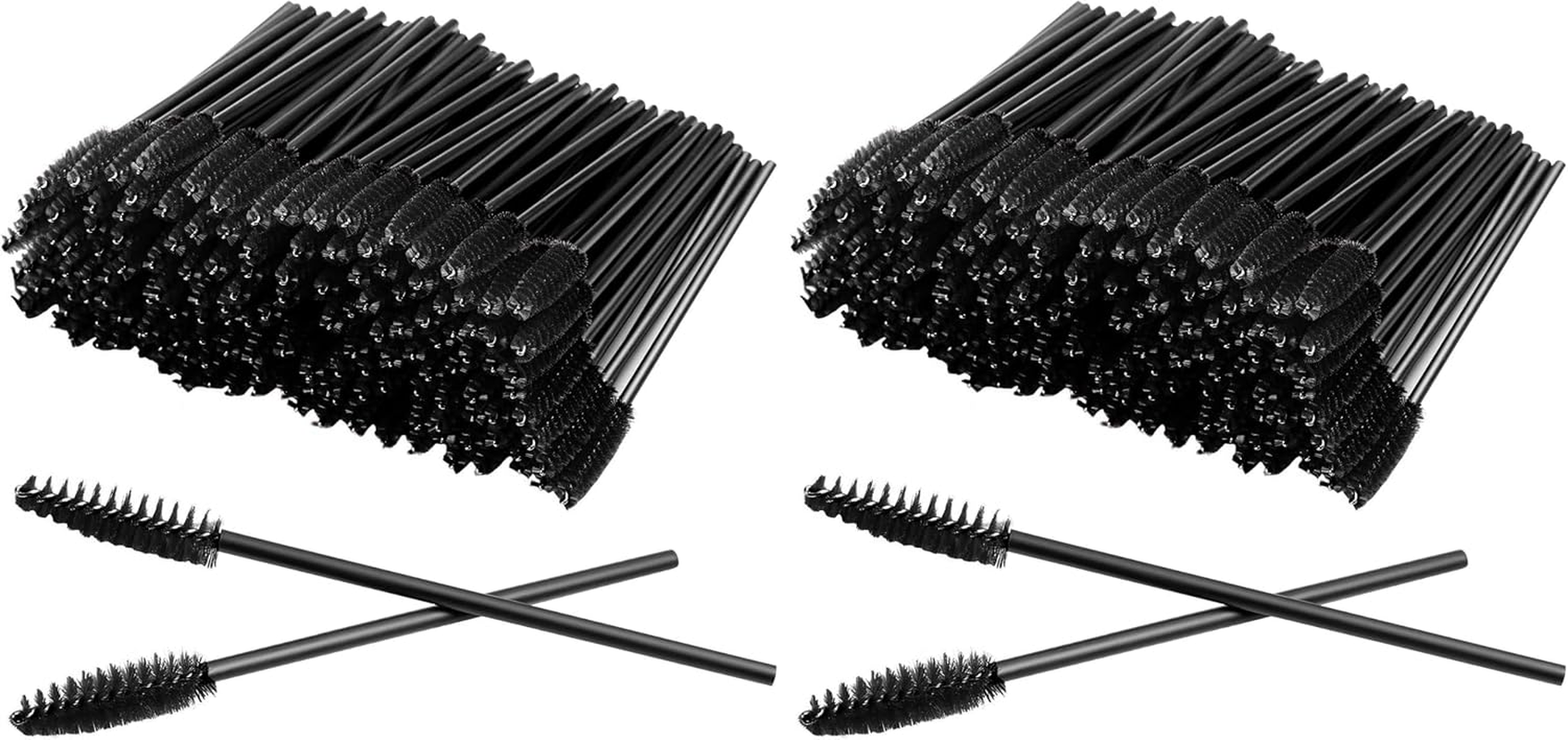 Mumoo Bear 100 Pcs Disposable Eyelash Mascara Brushes for Eye Lashes Extension Eyebrow and Makeup (Black) (Pack of 2) image number 1