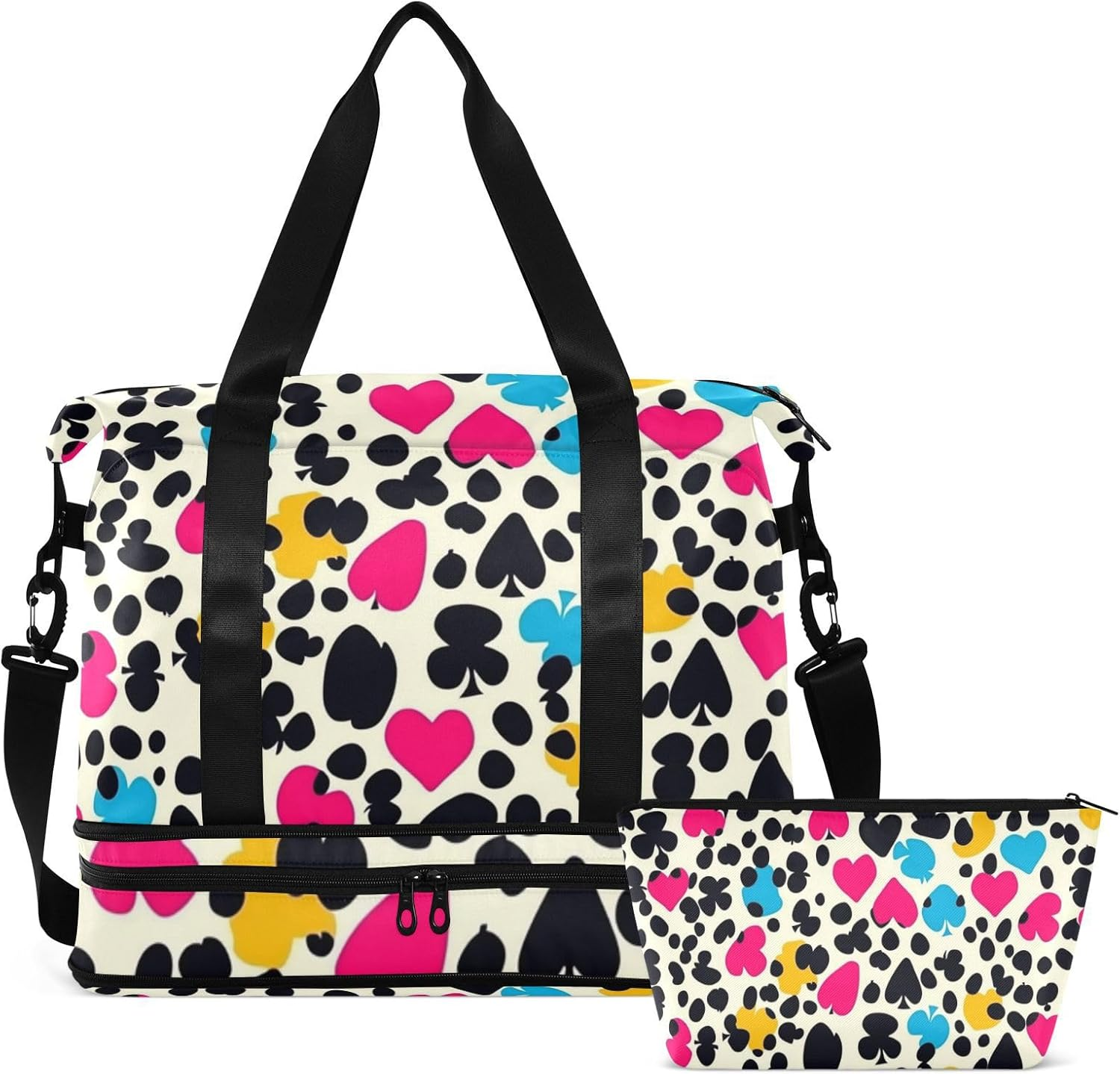 Cheetah Skin Print Texas Hold'Em Workout Bag Travel Weekender Gear Bag with Adjustable Strap for Airplane Traveling Waterproof, Cheetah Skin Print Texas Hold'Em, 1 Size