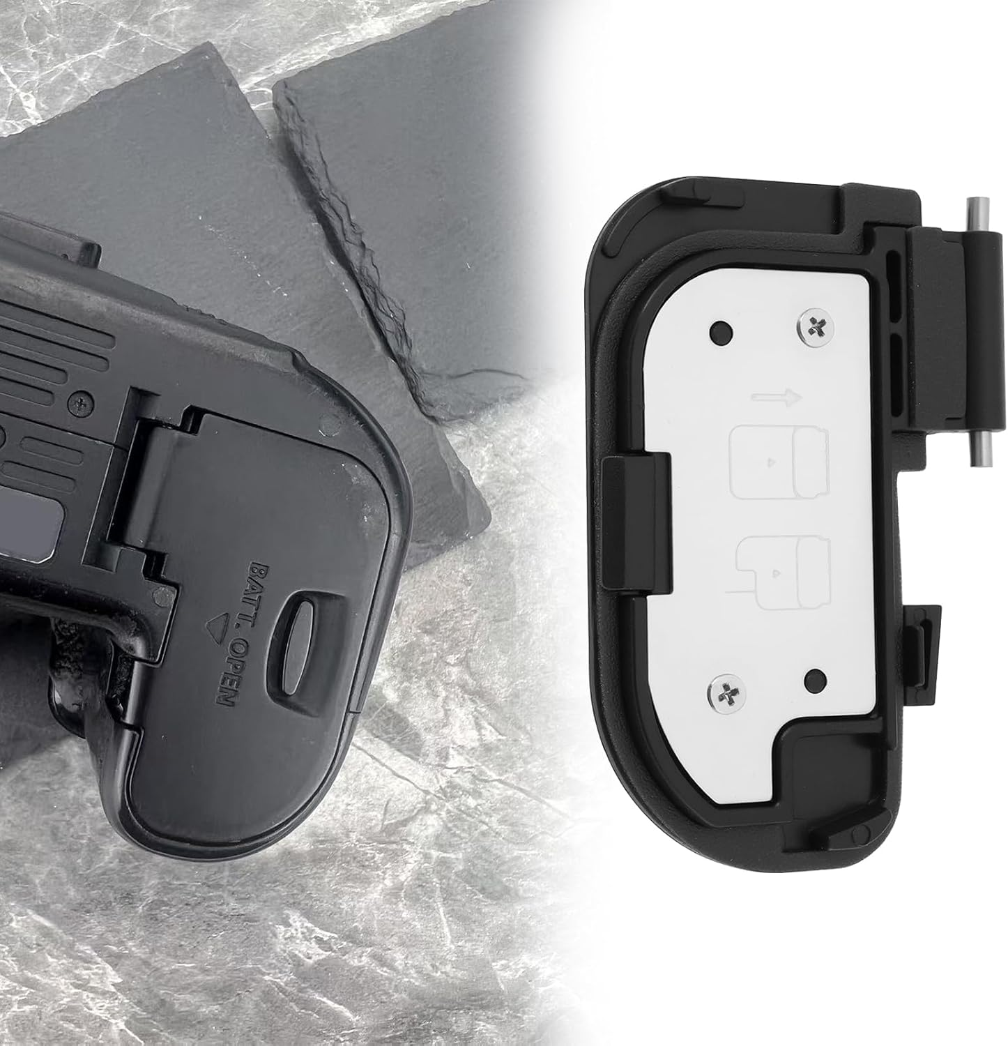YINETTECH Camera Replacement Battery Door Cover Compatible with Canon 70D 80D image number 2