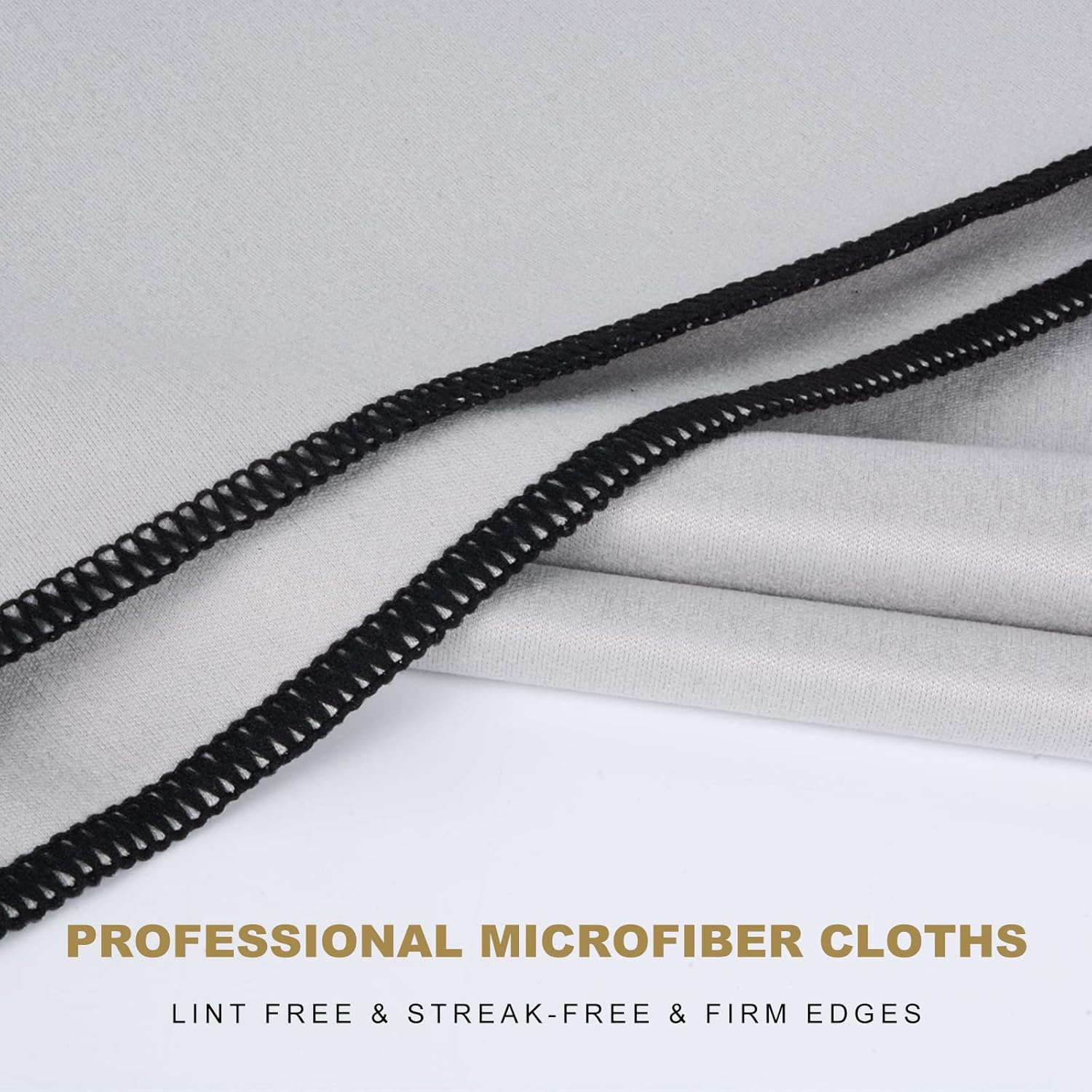 Sinland Microfiber Glass Polishing Cloths Lint -Free Drying Towels for Wine Glasses Stemware Dishes Stainless Appliances Grey 51CM X 64CM Pack of 2 Grey image number 6