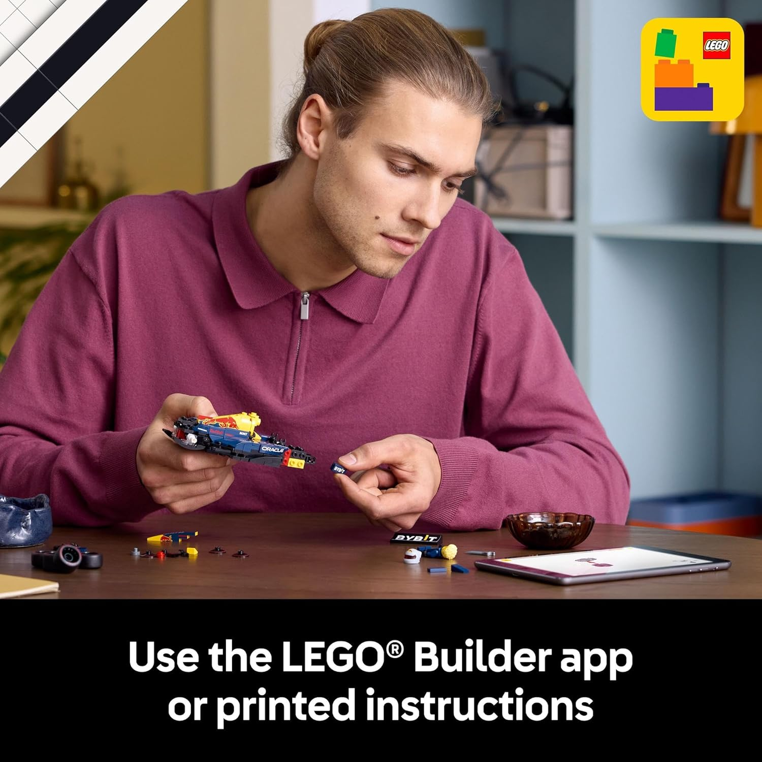 LEGO Speed Champions Oracle Red Bull Racing RB20 F1 Race Car Model Kit for Adults, Building Set with Collectible Formula 1 Driver Minifigure, Home or Office Decor for Motorsport Racing Fans 77243 image number 4