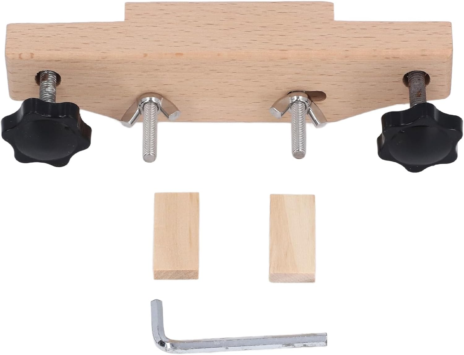 Maple Guitar Bridge Clamp, Entry Level Bridge Clamp Acoustic Luthier Tools with Cork Gasket & L Wrench, Guitar Bridge Holding Repair Luthier Tool for Classical Acoustic Guitars