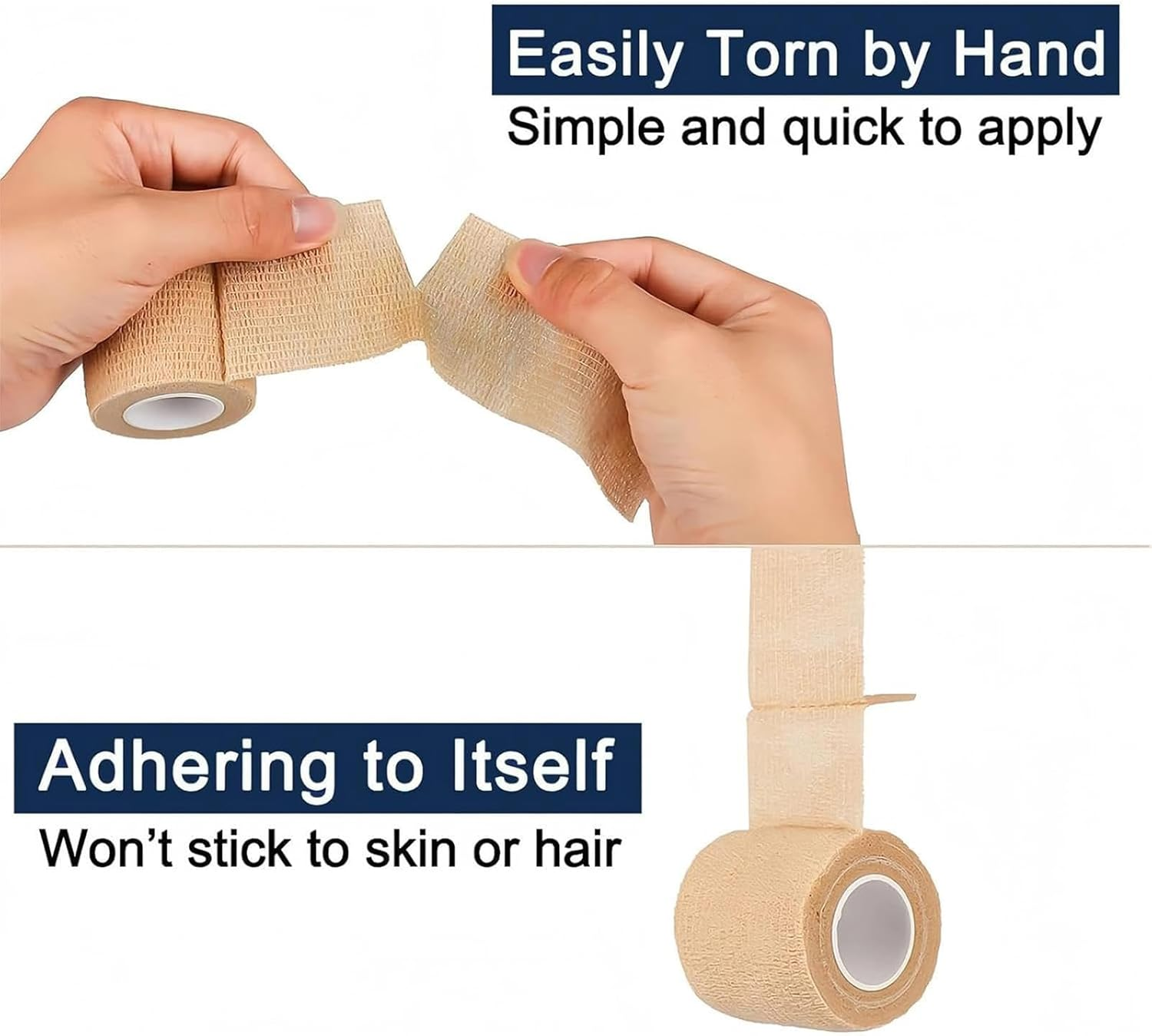 8PCS Cohesive Bandage, Compression Bandage, Strapping Tape, 5Cm X 4.5M Skin Tone, Self Adhesive Bandage for Sports, First Aid, and Athletic Support image number 1