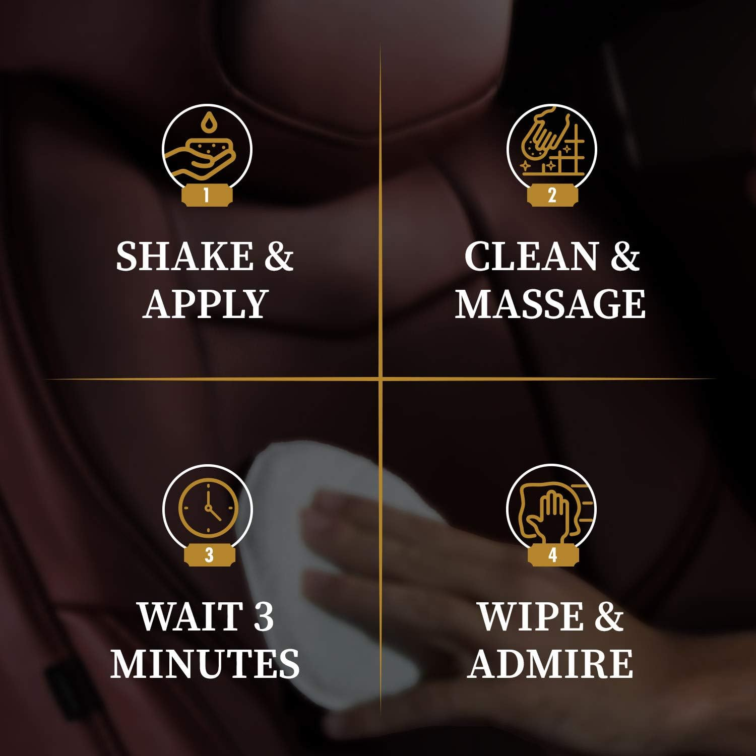 Lexol All Leather Care Fast Acting All-In-One Formula, Use on Furniture, Car Interior, Shoes, Handbags, Black, 4.22 Fl Oz (Pack of 4) image number 2