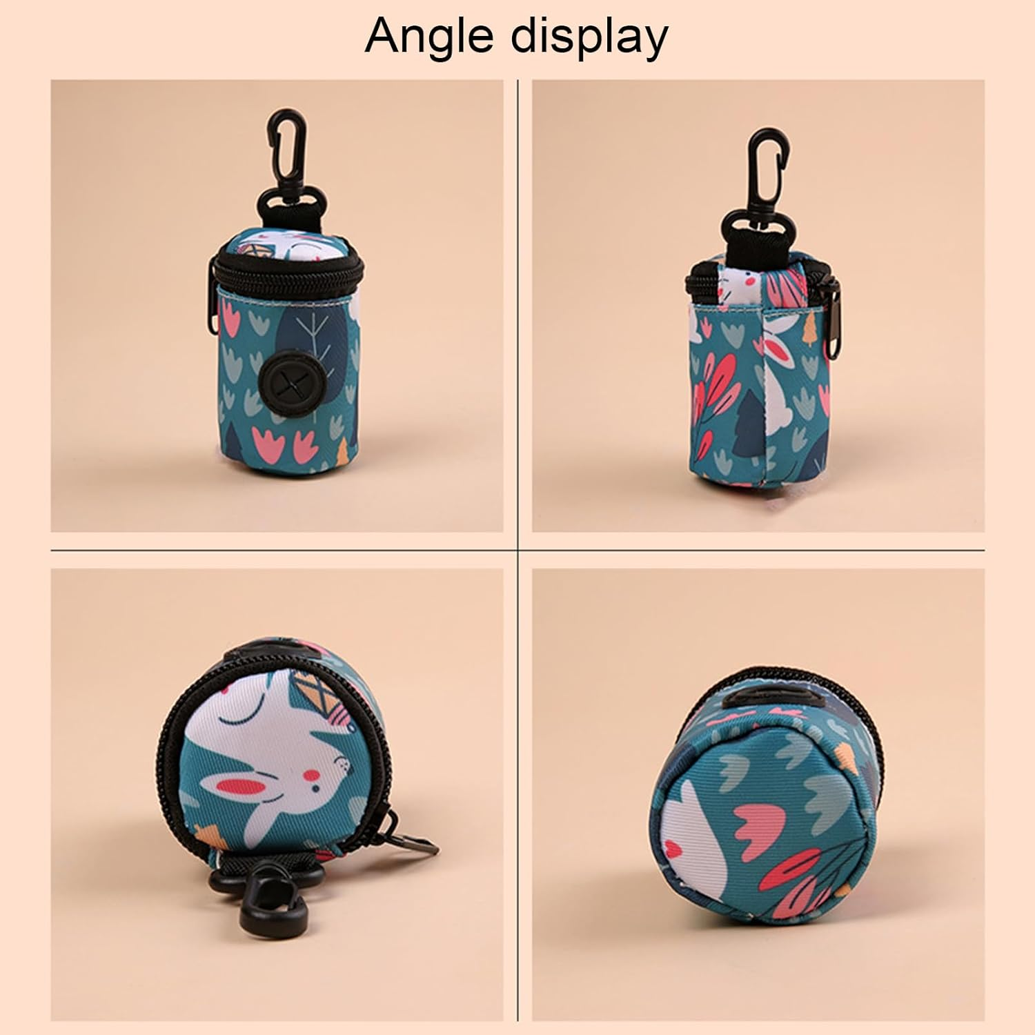 Dog Bag Poop Dispenser with Zip, Dog Poop Waste Bag Dispenser, Pet Dog Waste Bag Dispenser, Dog Poop Bag Holder, Dispenser for Dog Waste Bags, Dog Bags Dispenser with Carabiner Hook image number 1