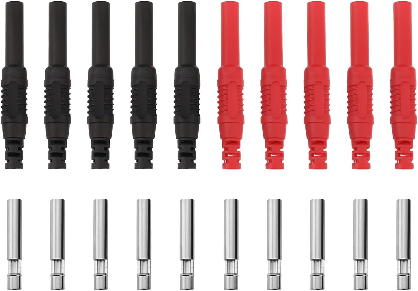 SING F LTD 10 Pcs 4Mm Banana Female Jack Socket Insulated Safety Shrouded Solder Connectors Electrical Test Banana Connectors for DIY and Electrical Testing image number 1