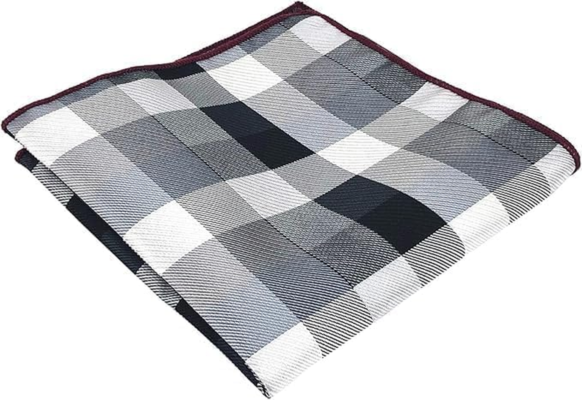 Fashion Men'S Pre Tied Bow Ties Novelty Plaid Check Wedding Formal Pocket Square with Bow Ties Set image number 1