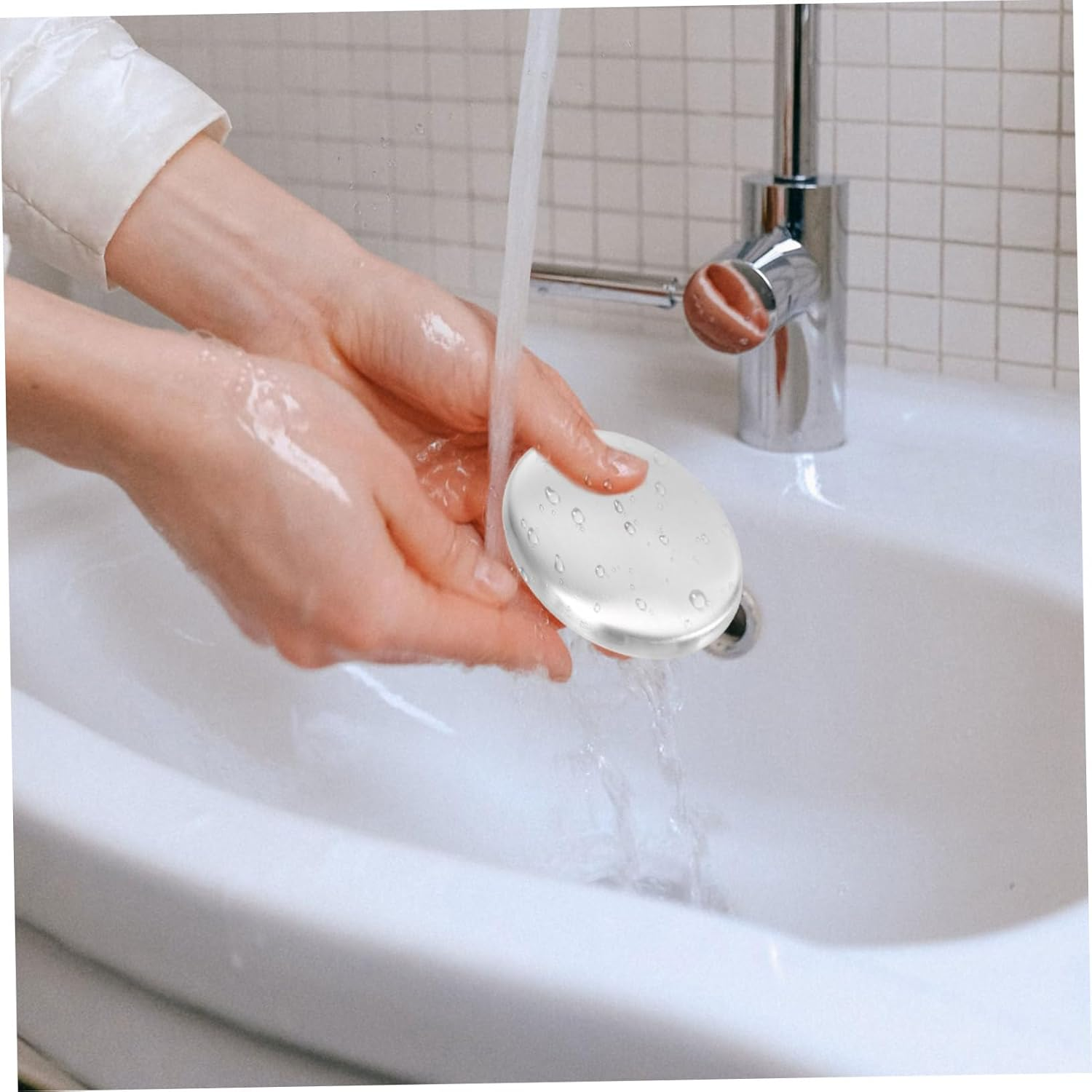 RORPOIR 2Pcs Stainless Steel Odor Removing Soap Bars Metal Soap for Kitchen for Odor Absorption for Hands image number 6