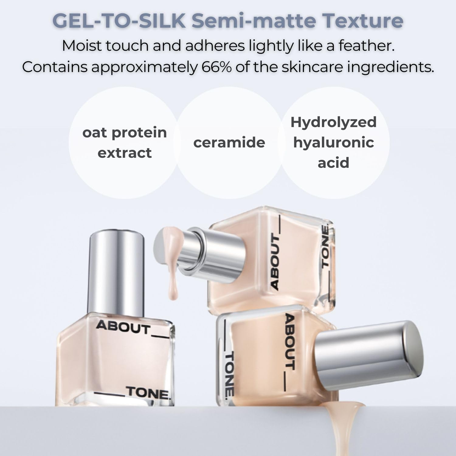 ABOUT TONE Skin Layer Fit Foundation 5 Colors - Ultra Adherence Liquid Foundation Super Comfort Fit 24 Hours Long-Lasting Lightweight Semi-Matte Vegan Korean Face Makeup (21 COOL LIGHT, 30Ml) image number 1