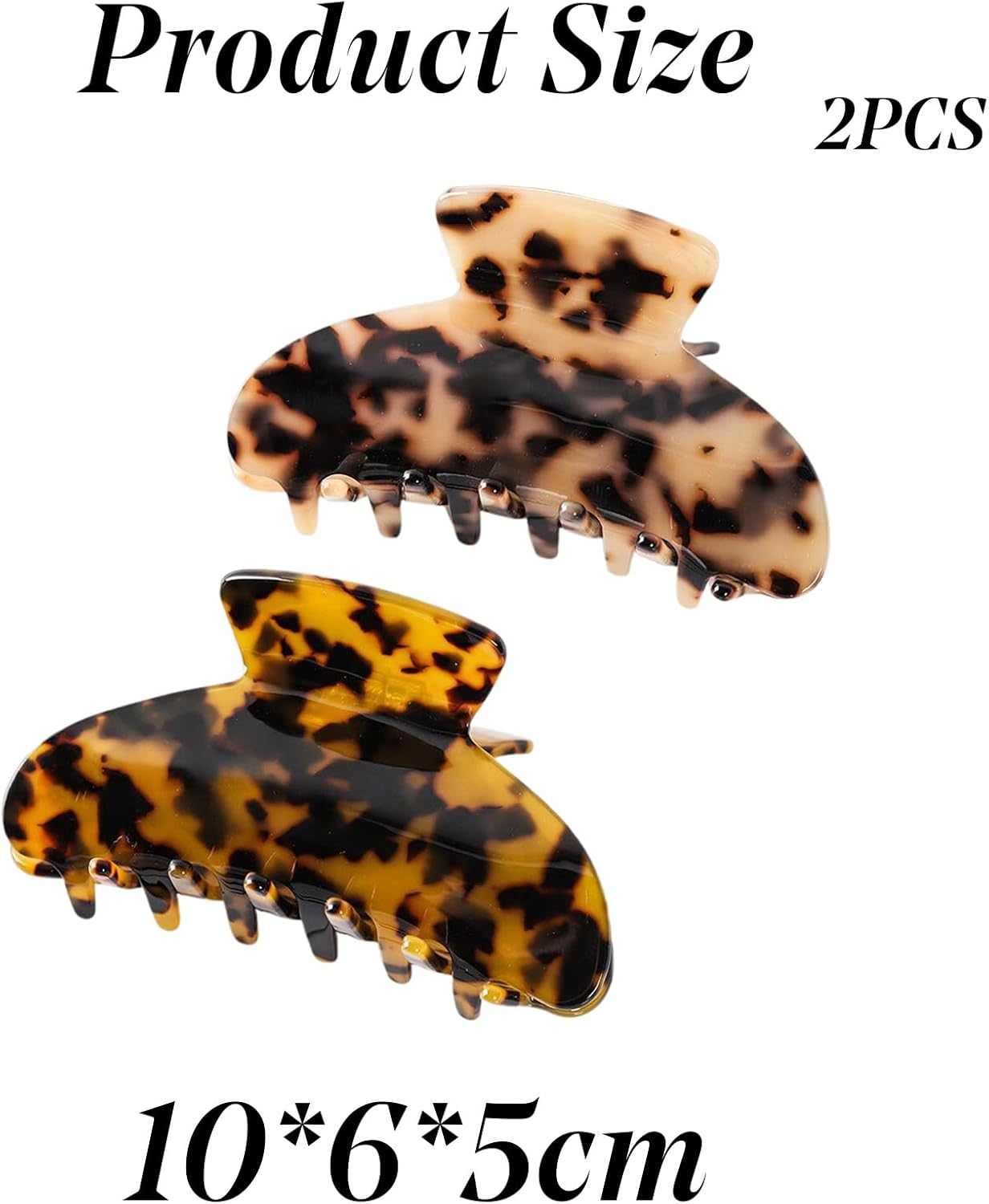 Pack of 2 Large Hair Clips Women'S Hair Clips Large Hair Clip Acetate Hair Claw Clip Hair Claws for Thick Thin Hair image number 1